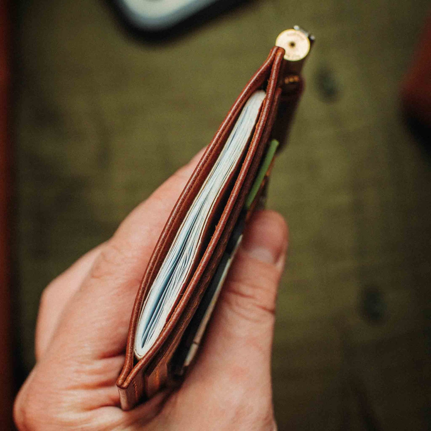 Helmsman - Leather Journal Cover With Velcro