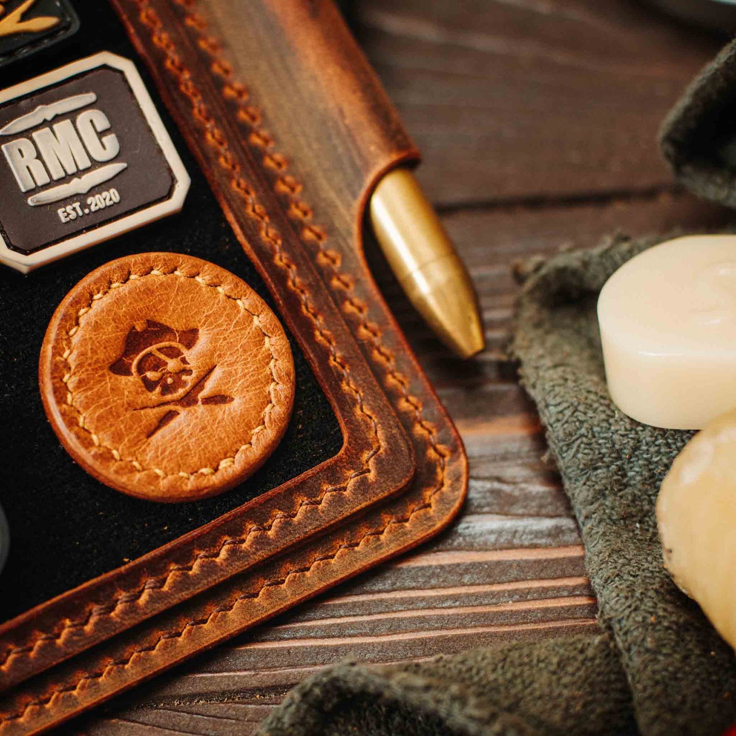 Helmsman - Leather Journal Cover With Velcro