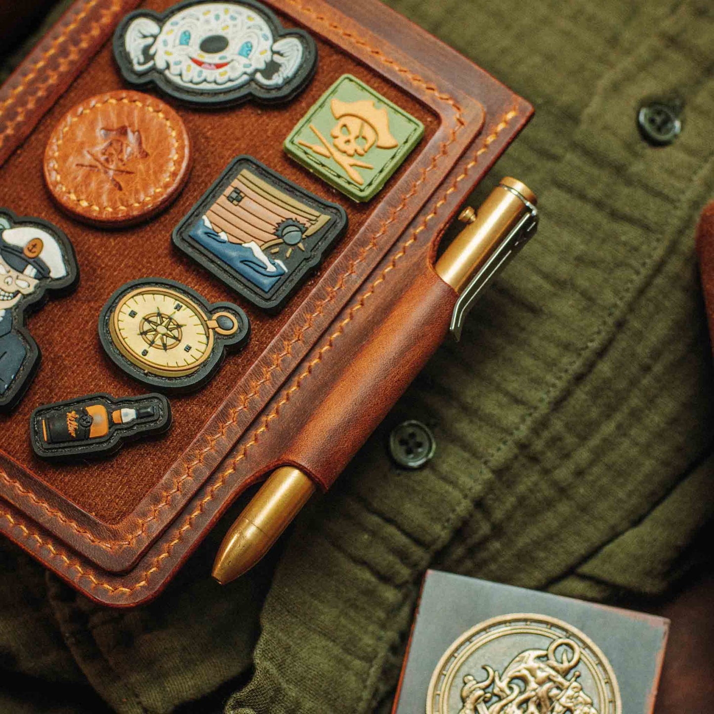 Helmsman - Leather Journal Cover With Velcro