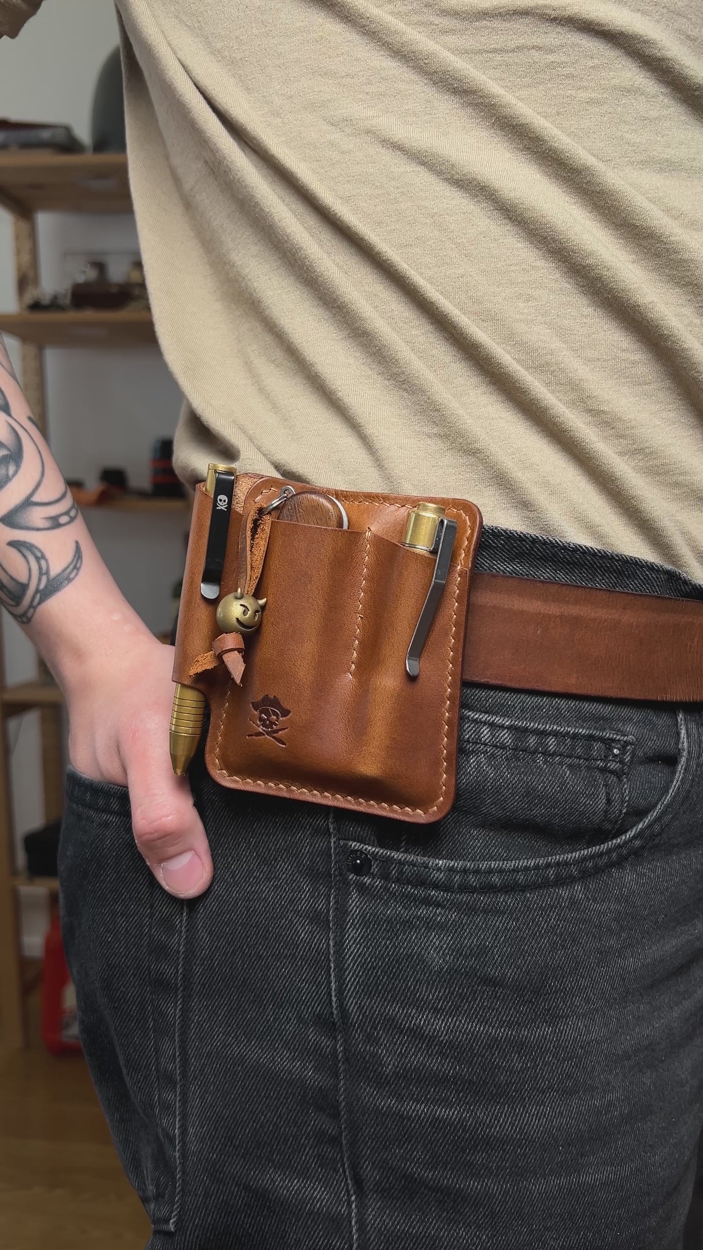 Leather EDC Organizer - First Mate v2 | Belt Attachment Carrier
