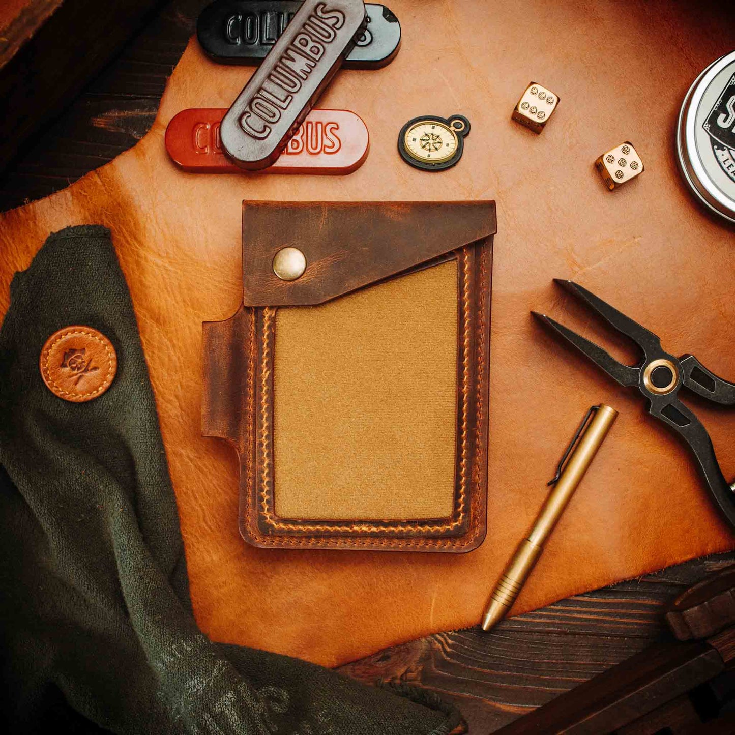 Steersman - Leather EDC Velcro Journal Cover