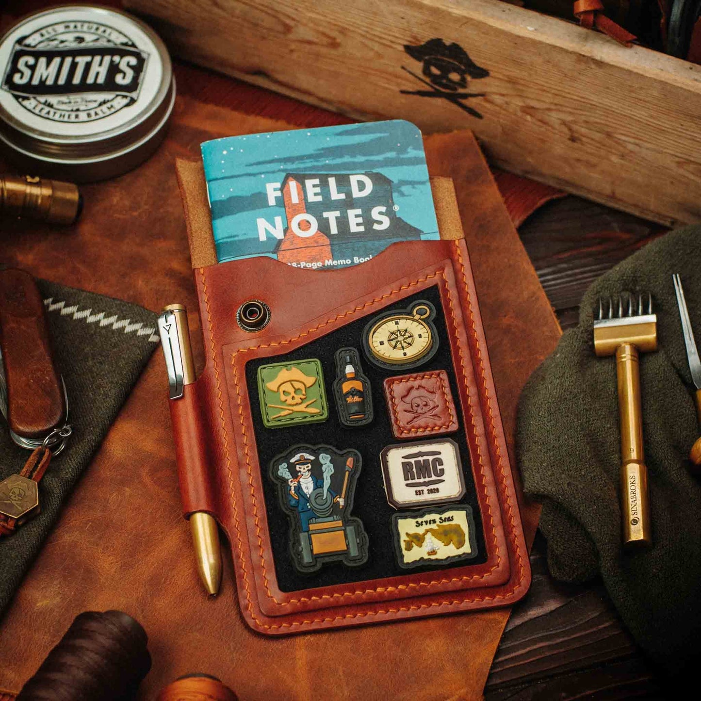 Steersman - Leather EDC Velcro Journal Cover