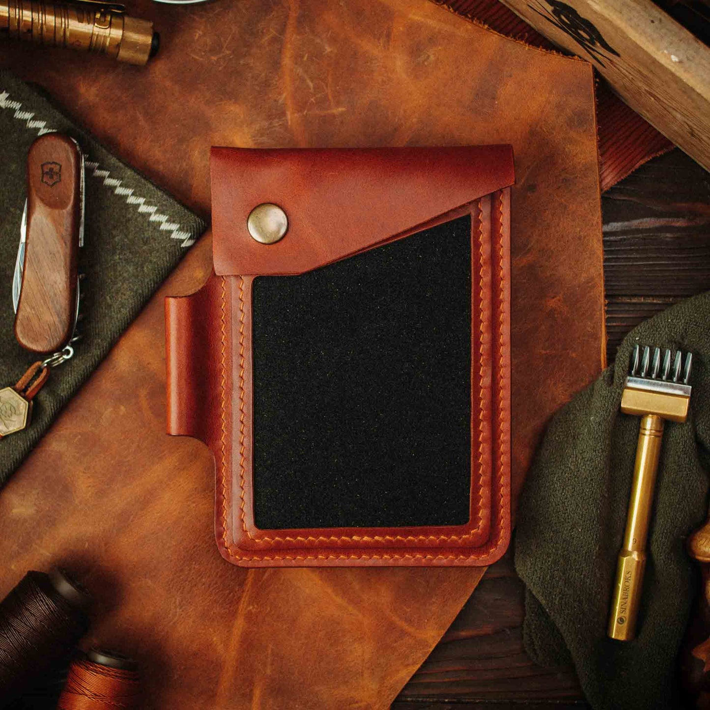 Steersman - Leather EDC Velcro Journal Cover