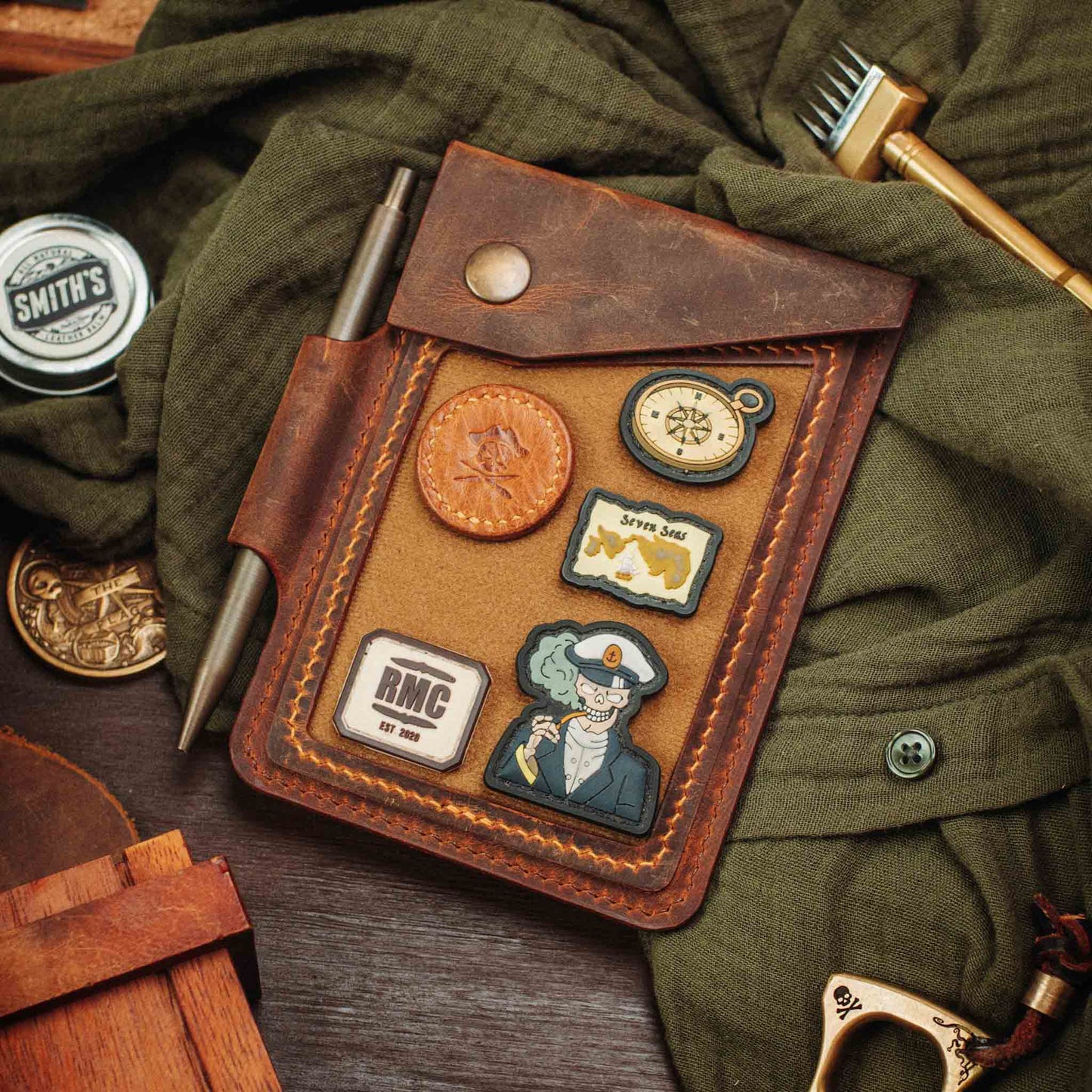 Steersman - Leather EDC Velcro Journal Cover
