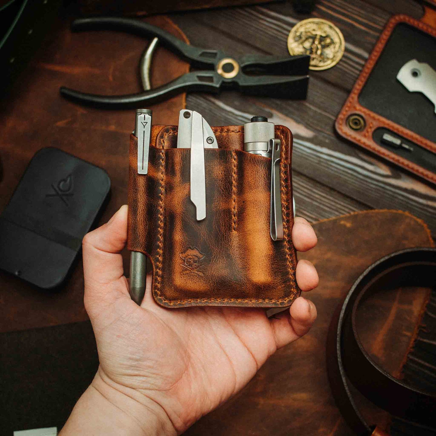 First Mate v2 - Leather EDC Organizer with Belt Attachment