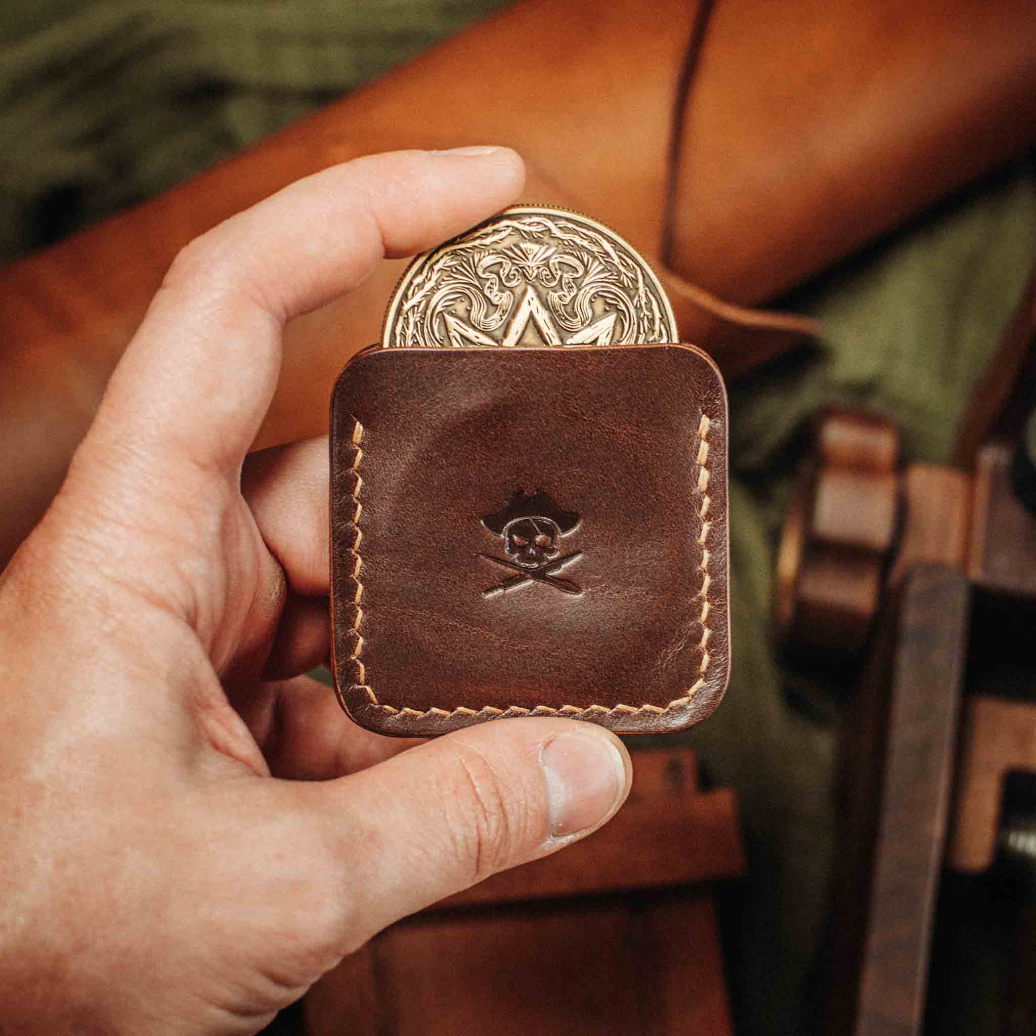 Challenge Coin Holder - Peso Pocket v3 | Leather Coin Case