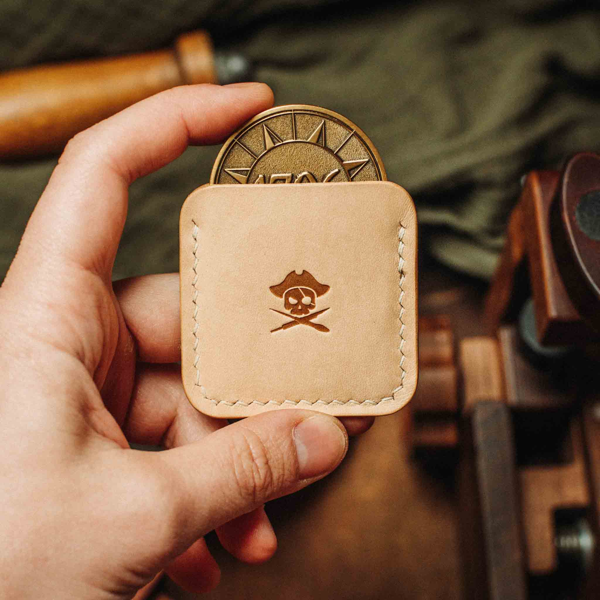 Pirate Goods Peso Pocket v3 Coin Holder – Leather Challenge Coin Case