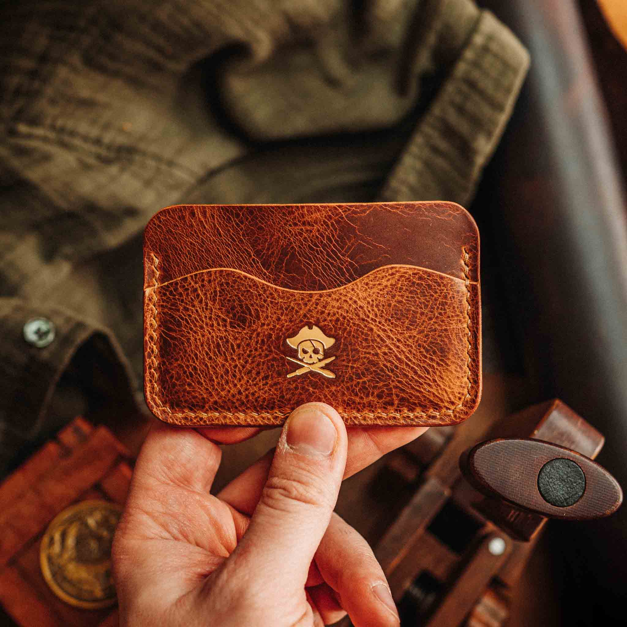 Minimalist Leather EDC Card Holder – Drunken Boatswain v2 Wallet