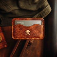 Pirate Goods Drunken Boatswain v2 wave-shaped card holder – Badalassi Carlo full-grain leather, handmade in Kyiv
