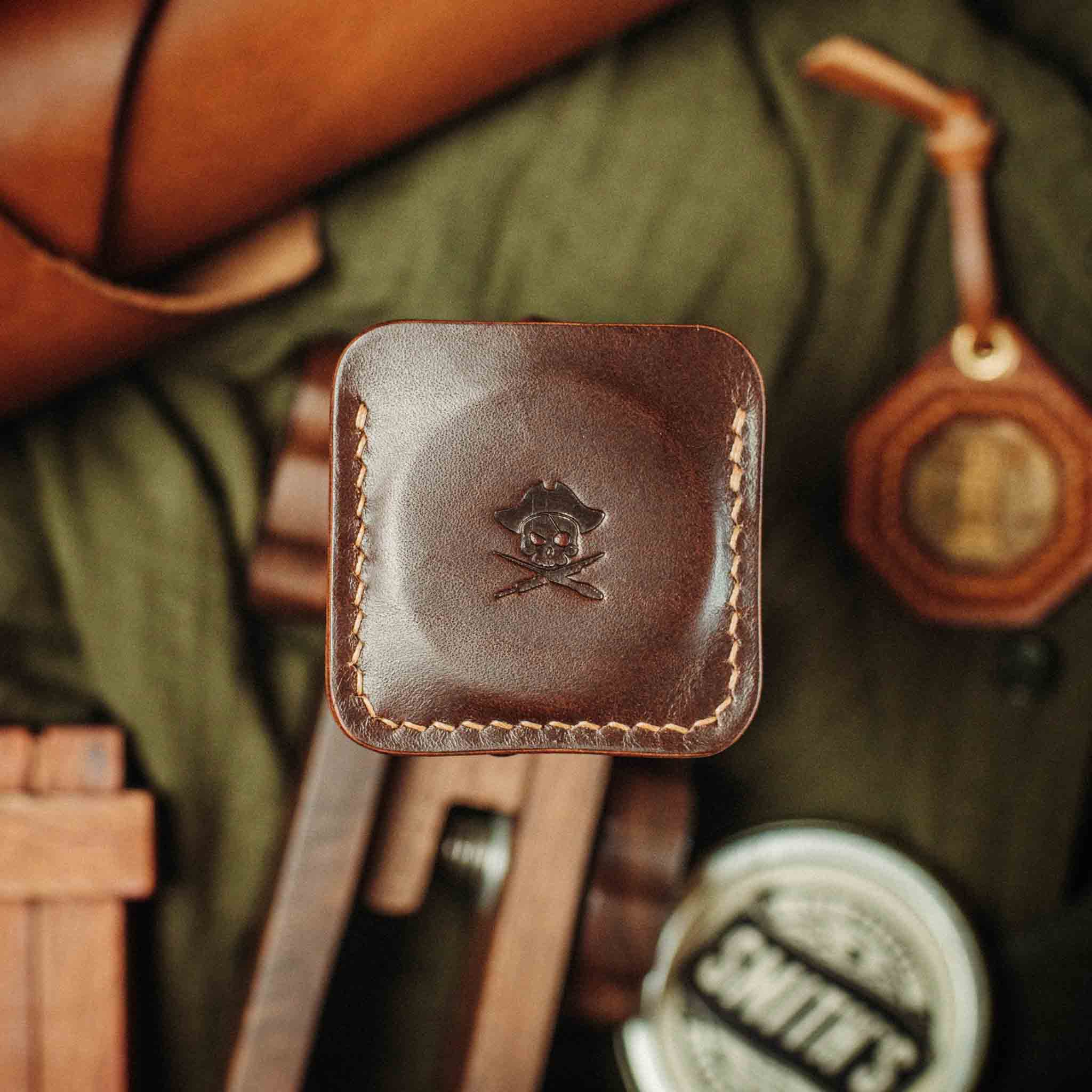 Leather Challenge Coin Case for EDC – Pirate Goods Peso Pocket v3