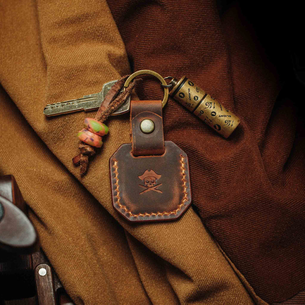 Compass - Apple airtag EDC leather keychain