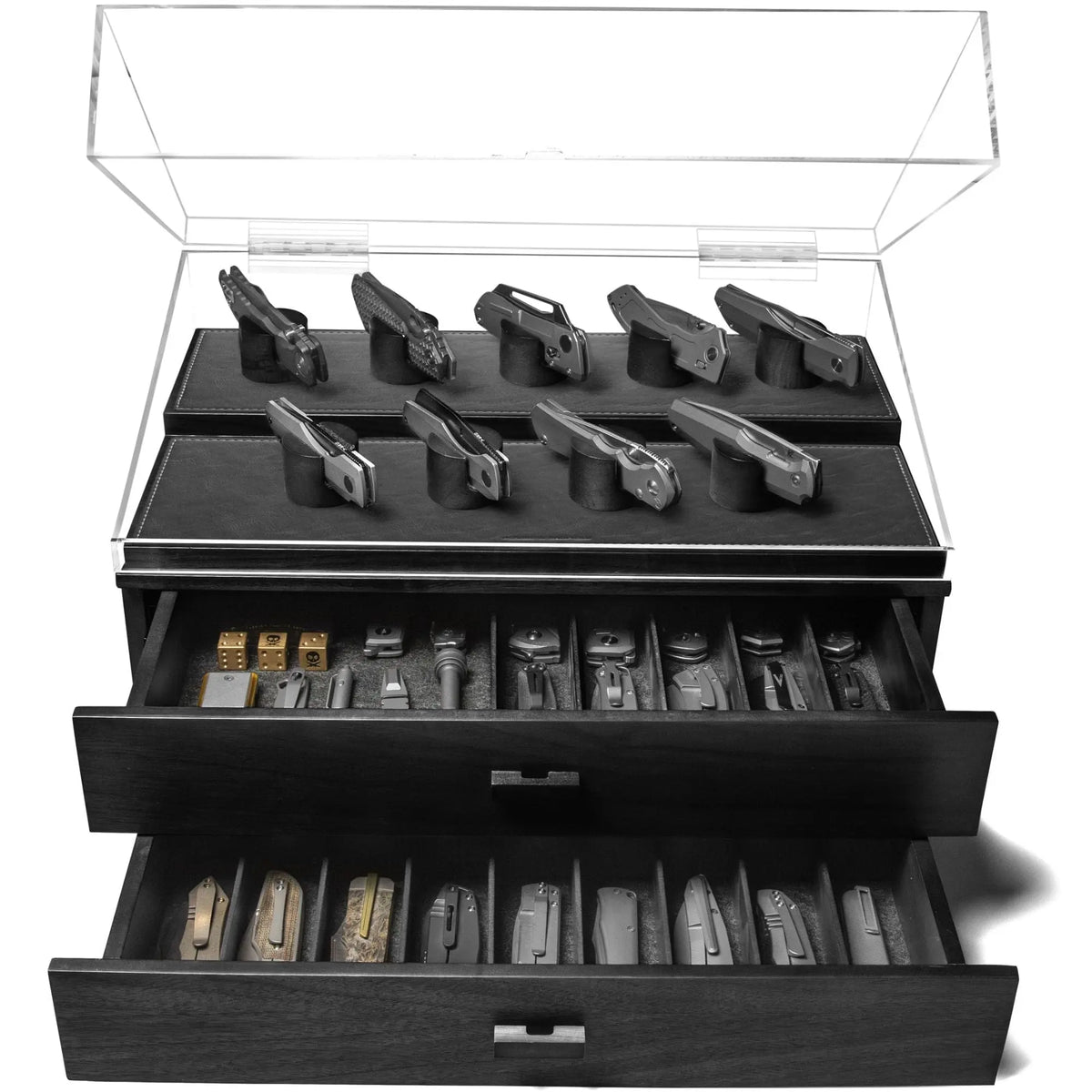 The Armada black finish – large knife display for fixed blades and folders