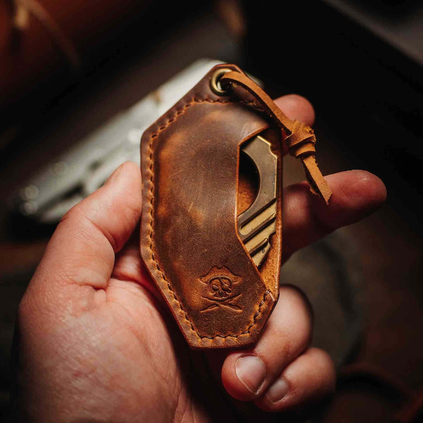 King’s Pocket - Pharaoh bottle opener leather holder