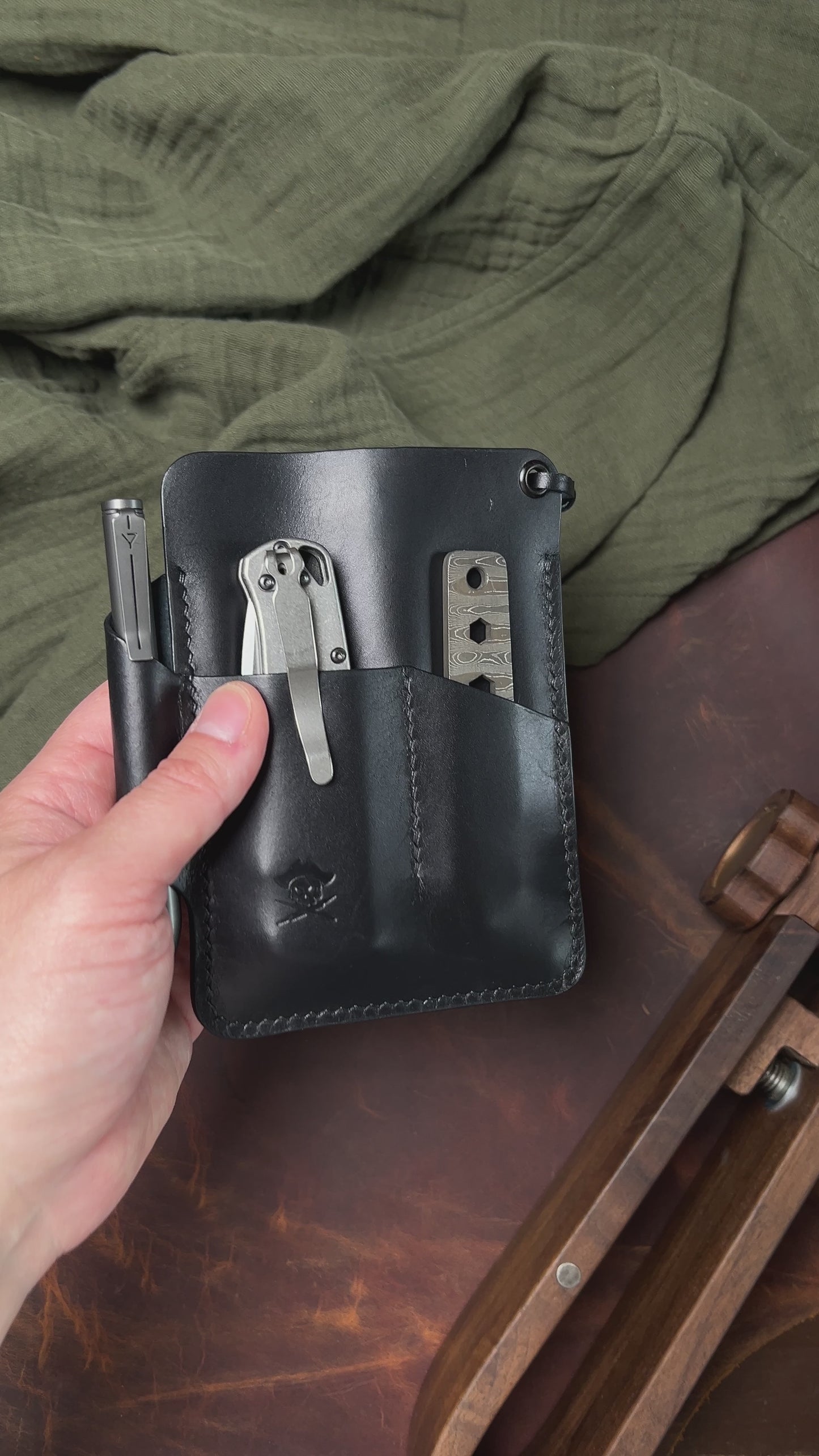 Large Pocket Organizer - First Mate Fatty | Leather Pocket Carrier | Multi-tool