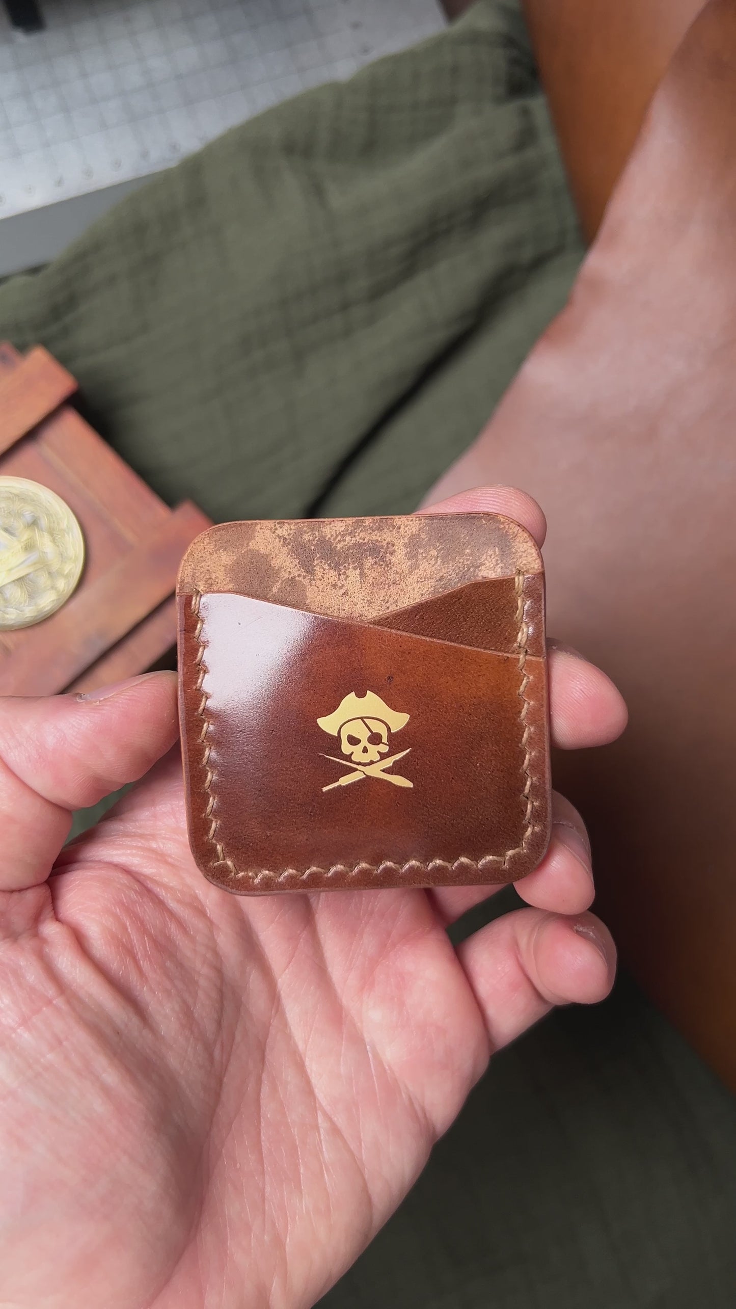 Shell Cordovan Coin Holder - Peso Pocket Duo | Premium Challenge Coin Slip