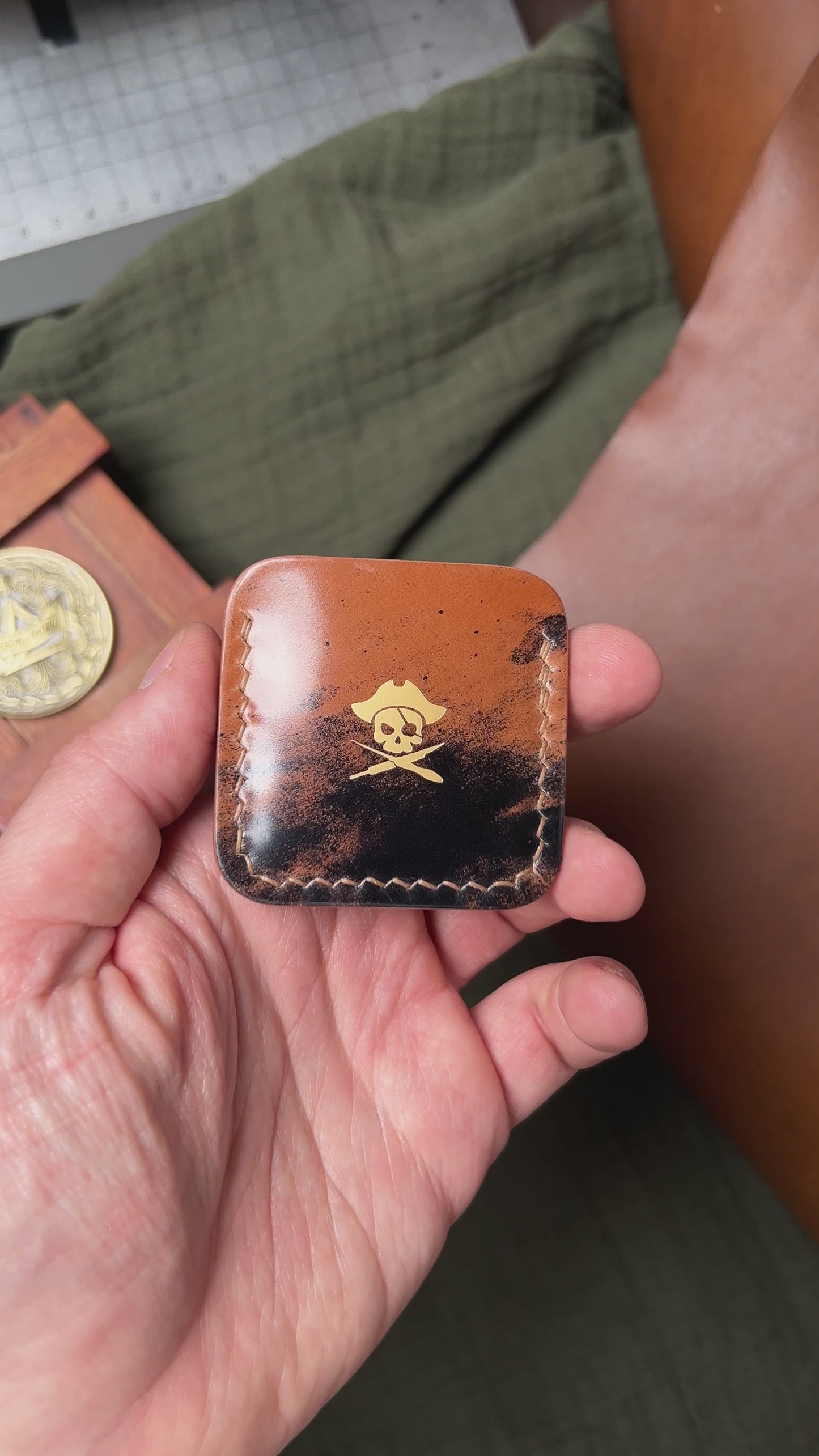 Shell Cordovan Coin Holder - Peso Pocket v3 | Premium Challenge Coin Slip