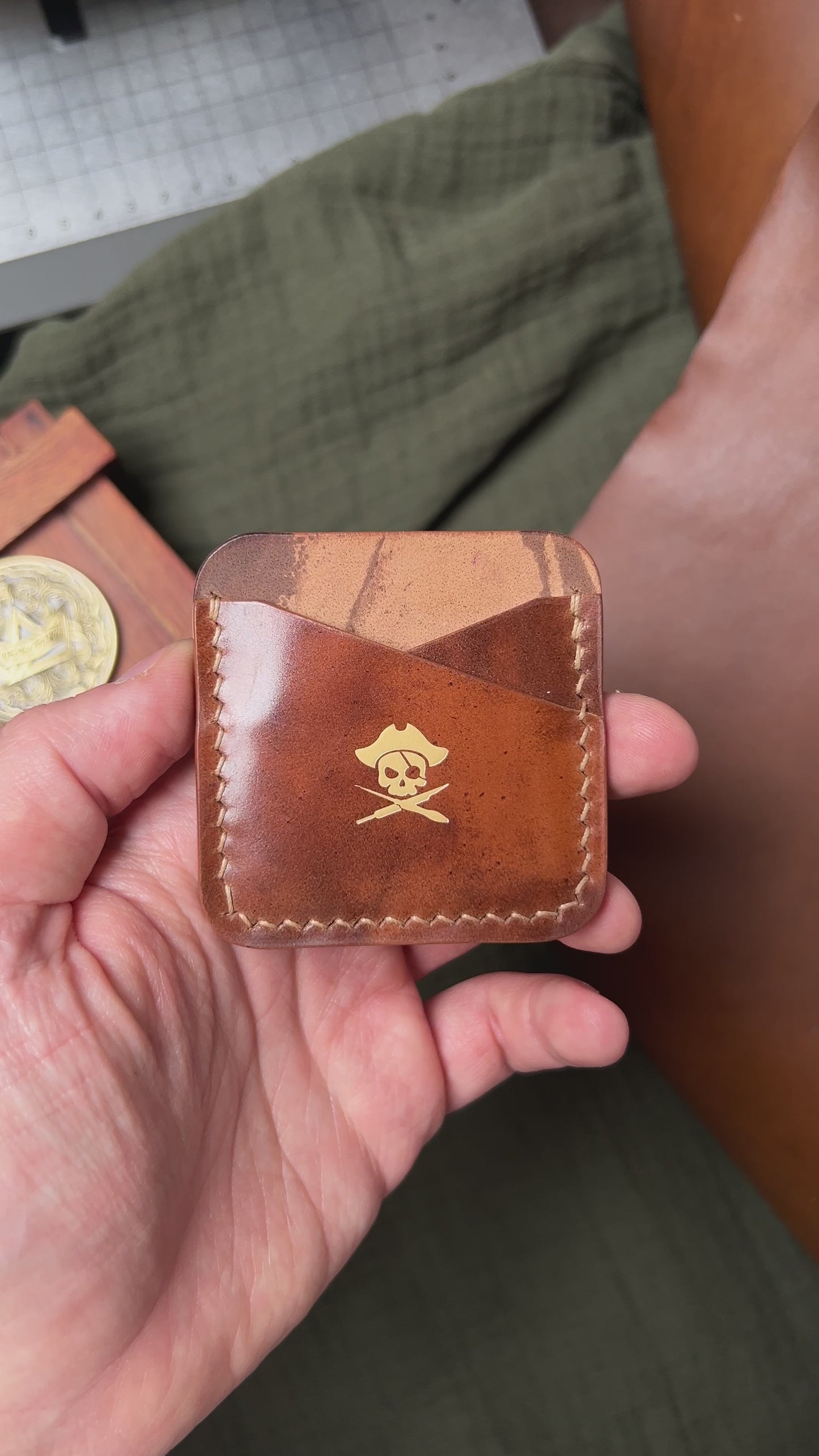 Shell Cordovan Coin Holder - Peso Pocket Duo | Premium Challenge Coin Slip