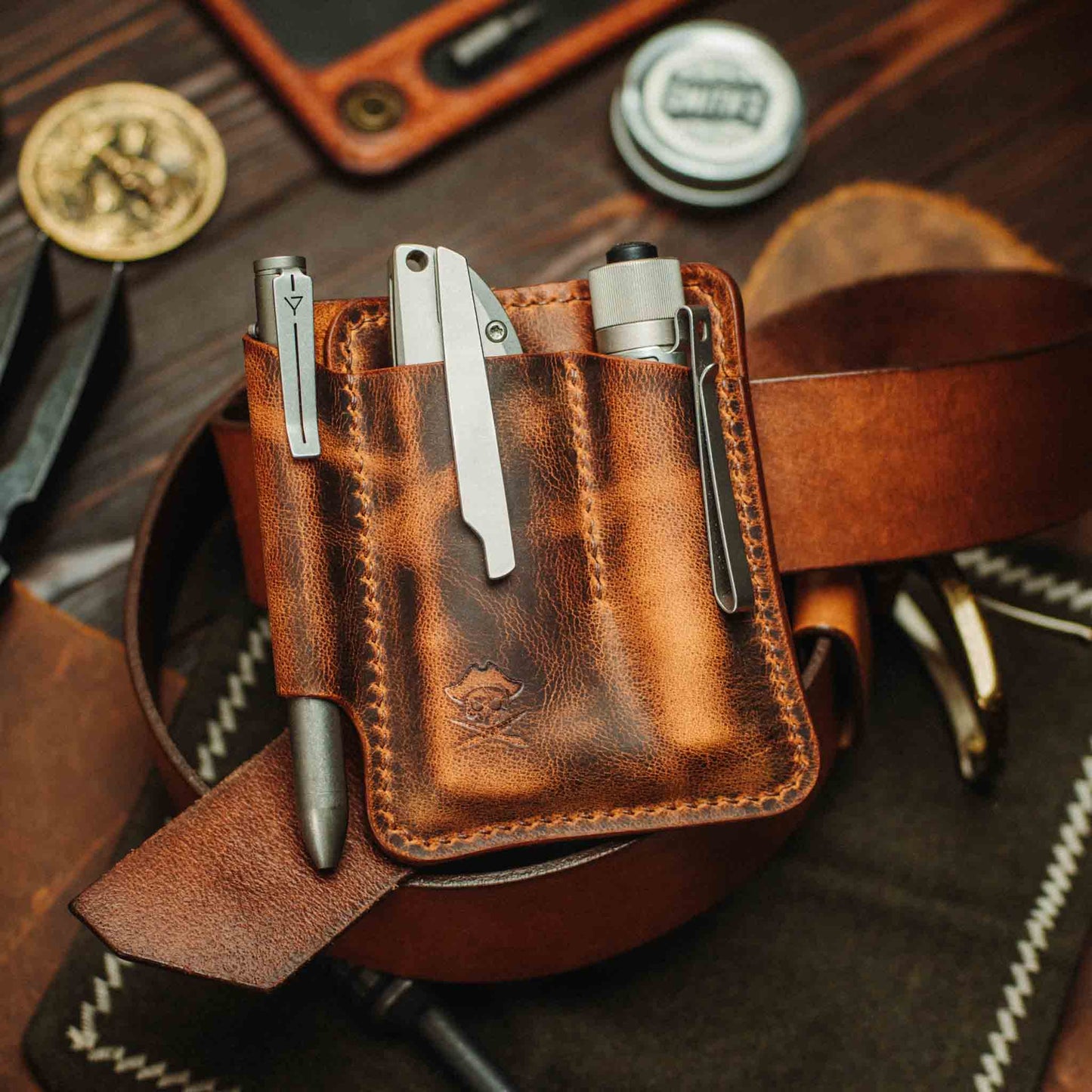 First Mate v2 - Leather EDC Organizer with Belt Attachment