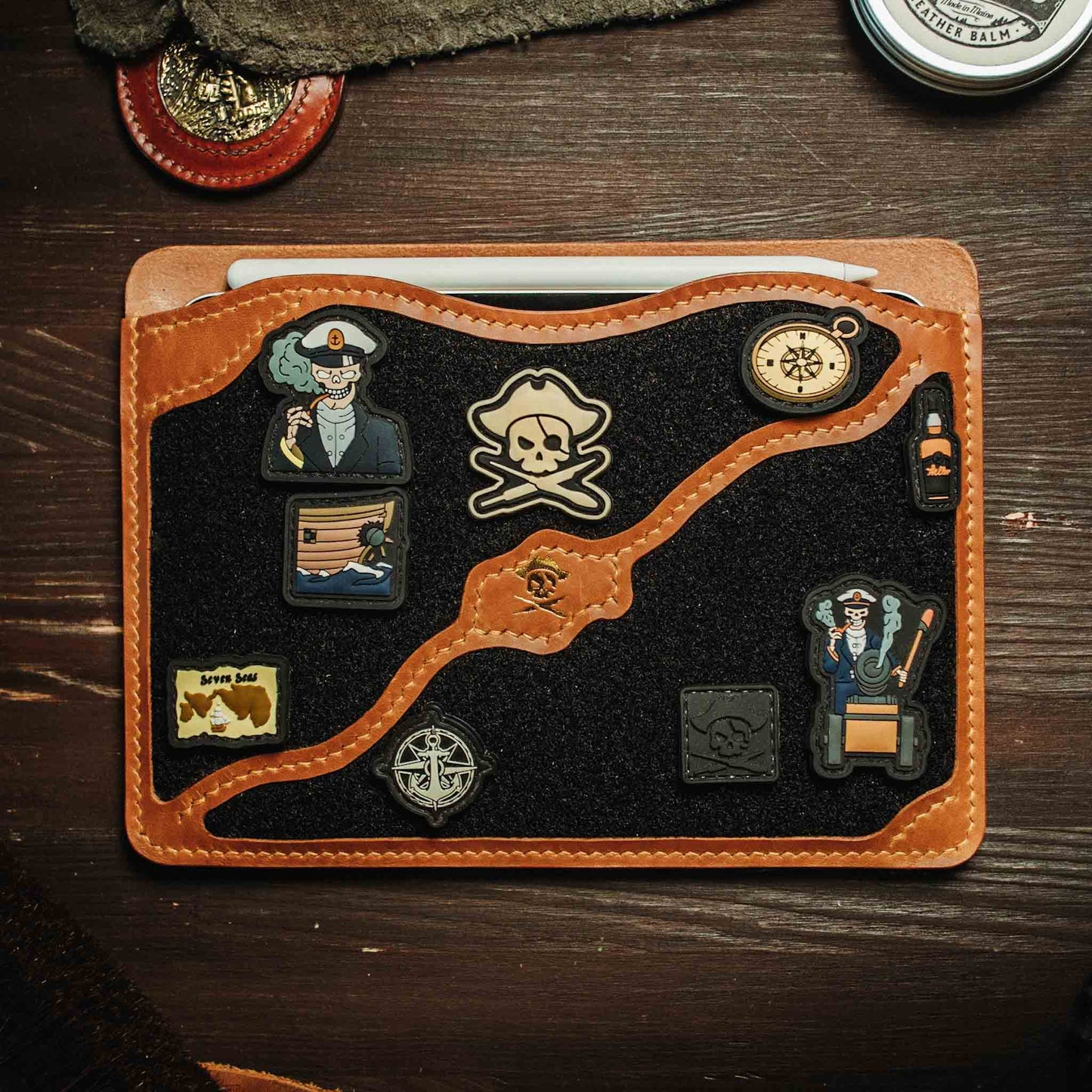 Treasure Map - iPad leather cover with velcro